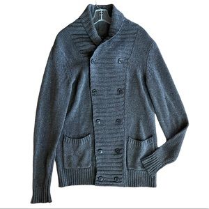 All Saints Mooch Cardigan Gray Cotton Wool Yak
